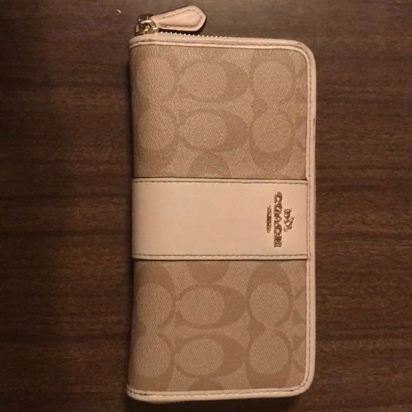 Coach Handbags - Authentic White and Tan Coach Wallet